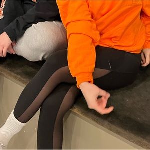 Victoria secret sports PINK VS black mesh panel athletic leggings